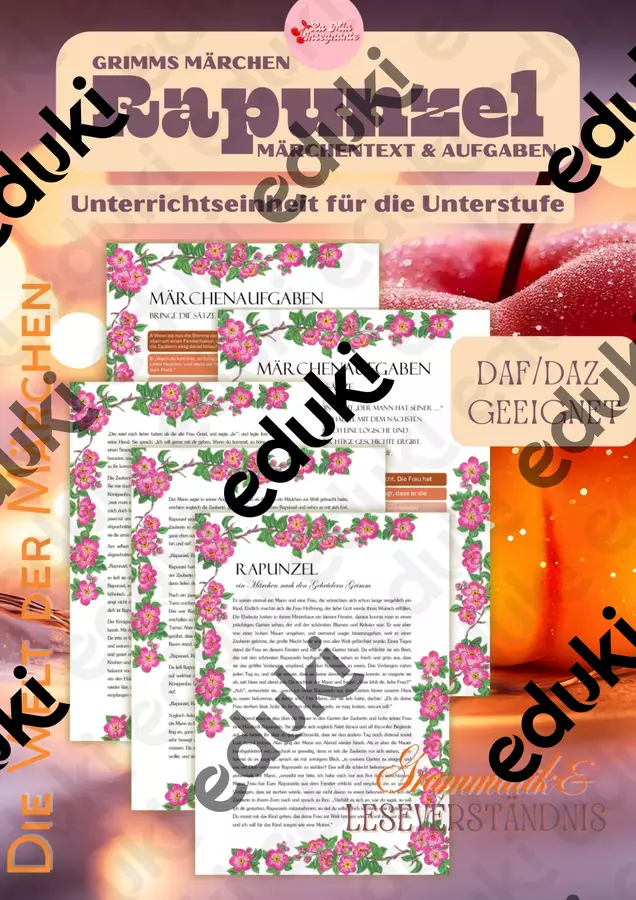 Grimms Märchen – RAPERONZOLO – Unità didattica di tedesco sulle fiabe B1 B2 Esercizi - Grimms Märchen – RAPERONZOLO – Unità didattica di tedesco sulle fiabe B1 B2 - LaMiaInsegnante - Pagina di copertina