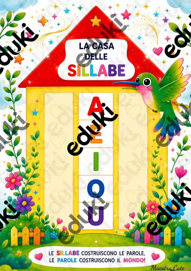LA CASA DELLE SILLABE Materiale di supporto/inclusione - LA CASA DELLE SILLABE - Maestra _Cate - Pagina di copertina