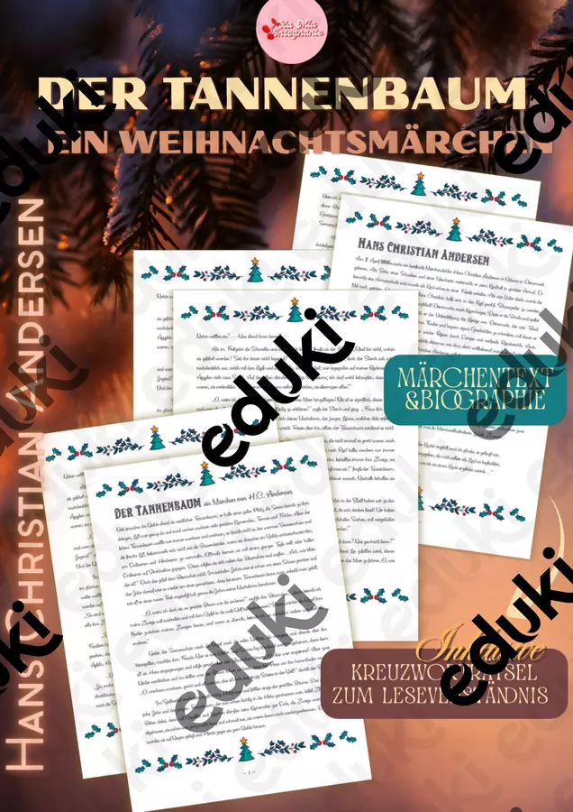 Hans Christian Andersen – L'ABETE – Unità didattica di tedesco sulle FIABE B1 B2 Esercizi - Hans Christian Andersen – L'ABETE – Unità didattica di tedesco sulle FIABE B1 B2 - LaMiaInsegnante - Pagina di copertina