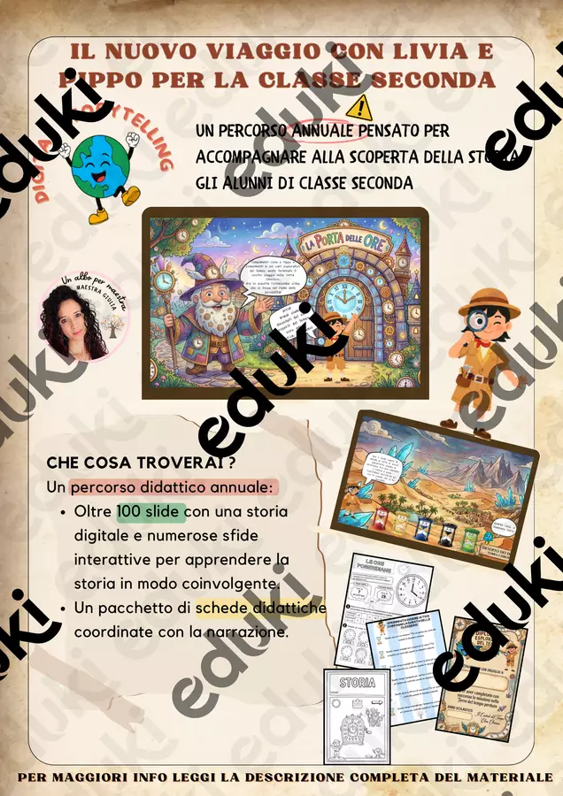PERCORSO ANNUALE INTERATTIVO: STORIA CL. II Esercizi - PERCORSO ANNUALE INTERATTIVO: STORIA CL. II - Un albo per maestra - Pagina di copertina
