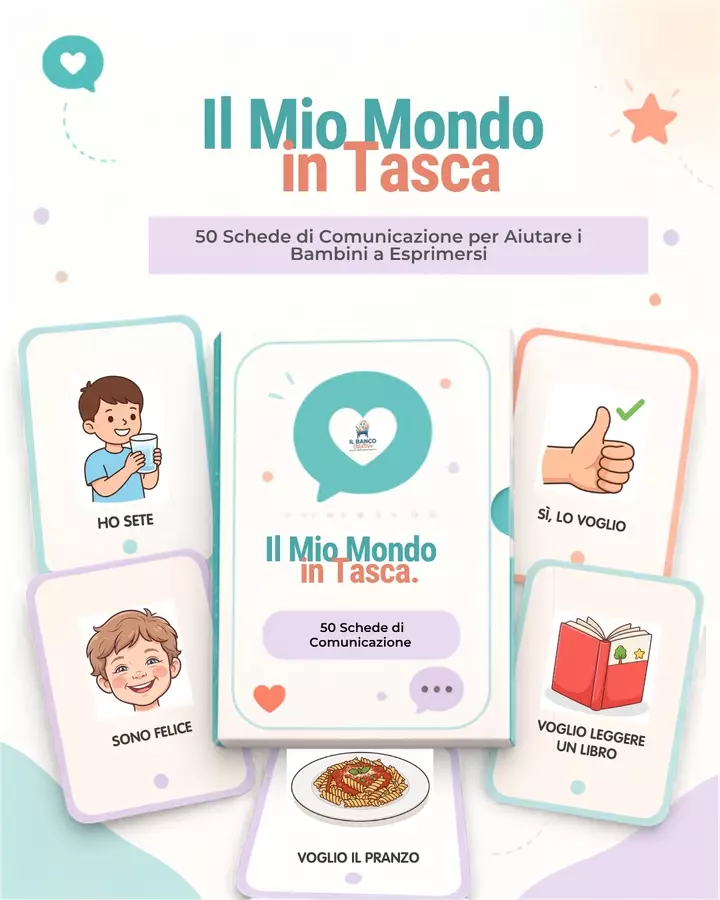 Kit 50 Flashcard di Comunicazione, Bisogni e Routine Flashcard - Kit 50 Flashcard di Comunicazione, Bisogni e Routine - Il Banco Creativo - Pagina di copertina