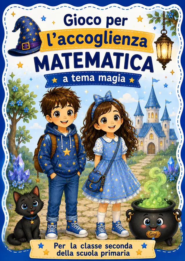 Gioco per l'accoglienza matematica a tema magia classe seconda Esercizi - Gioco per l'accoglienza matematica a tema magia classe seconda - STEM nello zaino - Pagina di copertina