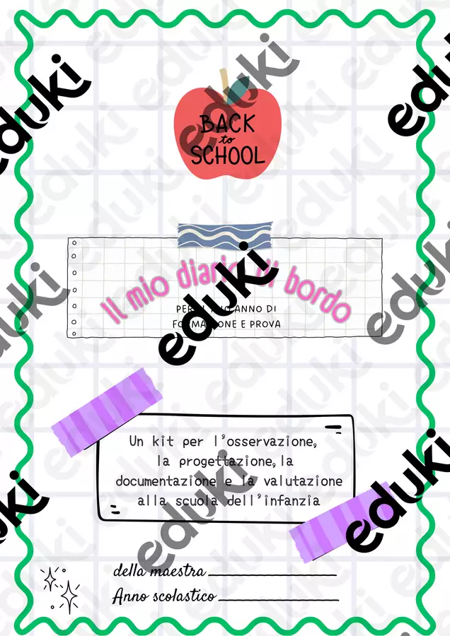 DIARIO DI BORDO dell'INSEGNANTE DI SCUOLA DELL' INFANZIA 🌈 Materiale di supporto/inclusione - DIARIO DI BORDO dell'INSEGNANTE DI SCUOLA DELL' INFANZIA 🌈 - EschEDUcative - Pagina di copertina