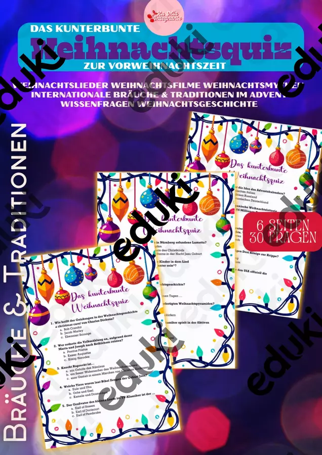 Il colorato quiz di Natale – 30 domande sul periodo pre-natalizio Quiz - Il colorato quiz di Natale – 30 domande sul periodo pre-natalizio - LaMiaInsegnante - Pagina di copertina