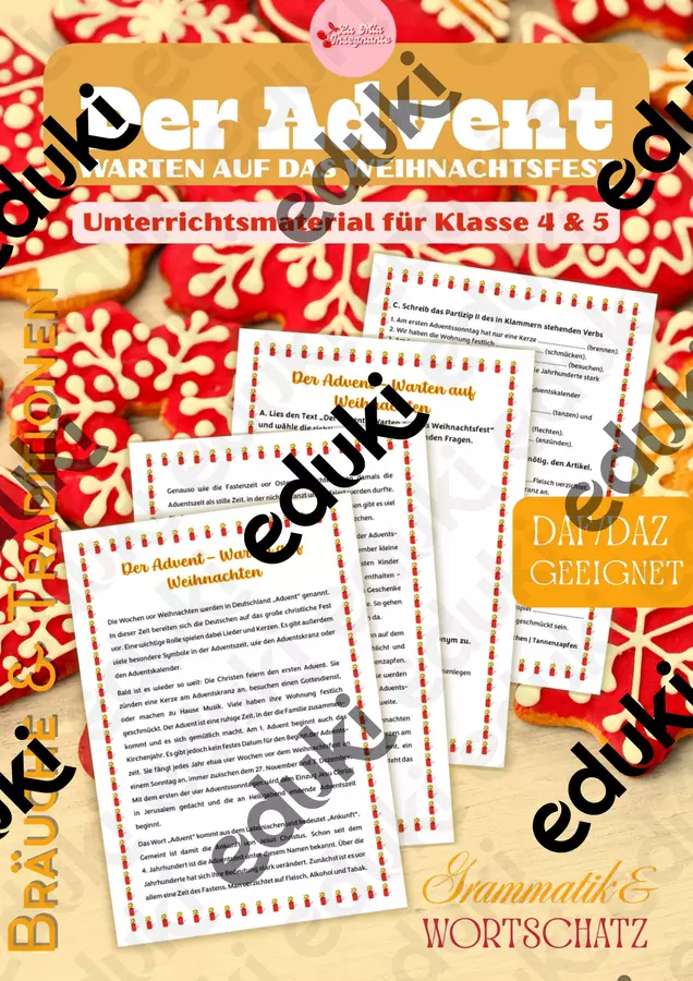 Der Advent – Warten auf Weihnachten – Grammatik & Leseverständnis NATALE IN GERMANIA Esercizi - Der Advent – Warten auf Weihnachten – Grammatik & Leseverständnis NATALE IN GERMANIA - LaMiaInsegnante - Pagina di copertina