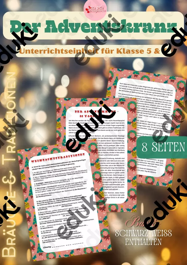 CORONA dell'AVVENTO – Der Adventskranz – 24 Tage warten NATALE IN GERMANIA Esercizi - CORONA dell'AVVENTO – Der Adventskranz – 24 Tage warten NATALE IN GERMANIA - LaMiaInsegnante - Pagina di copertina
