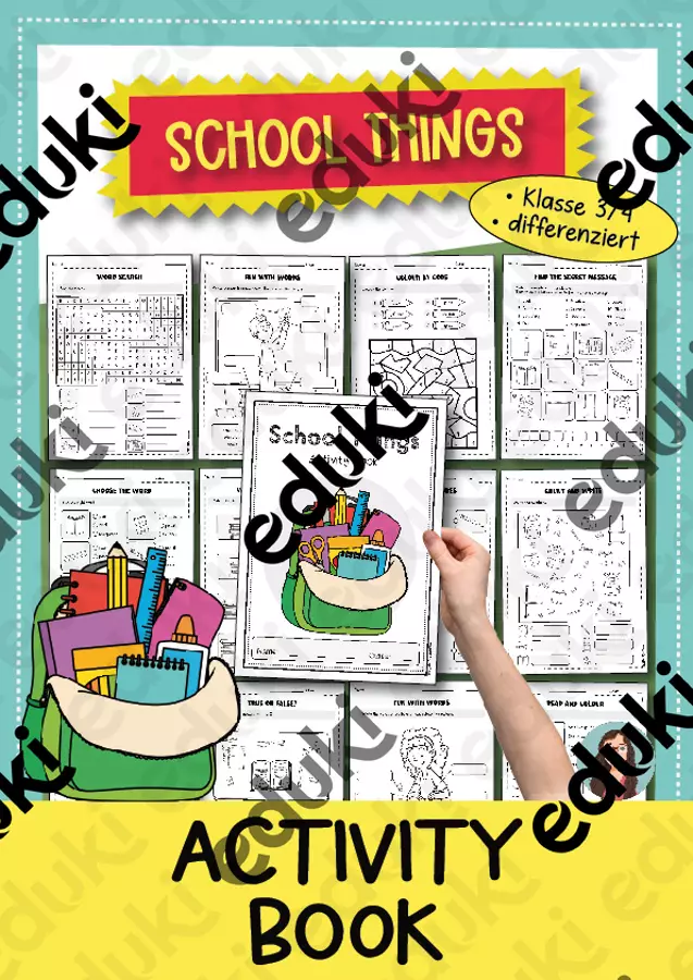 School Things – Activity Book di Inglese differenziato (classe 3ª e 4ª primaria) Esercizi - School Things – Activity Book di Inglese differenziato (classe 3ª e 4ª primaria) - Brighter Day Classroom - Pagina di copertina