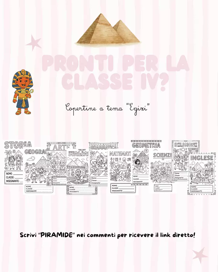 Copertine quaderni per classe Quarta - Tema Antico Egitto Altro tipo di materiale - Copertine quaderni per classe Quarta - Tema Antico Egitto - maestr_ale_ - Pagina di copertina