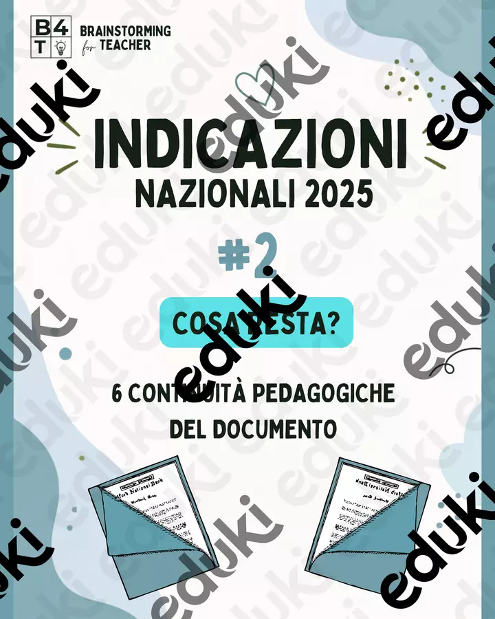 Indicazioni Nazionali 2025 #2 | Cosa resta? Programmi scolastici / Materiali per docenti - Indicazioni Nazionali 2025 #2 | Cosa resta? - Brainstorming for Teacher - Pagina di copertina