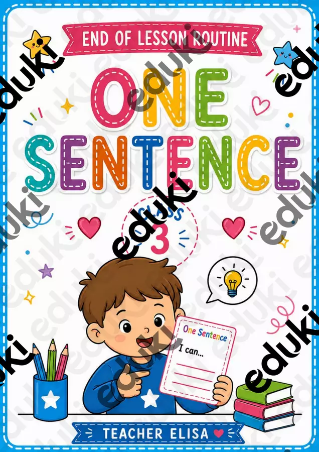 End of Lesson Routine 3 - Make a Sentence Programmi scolastici / Materiali per docenti - End of Lesson Routine 3 - Make a Sentence - Teacher Elisa Lab - Pagina di copertina