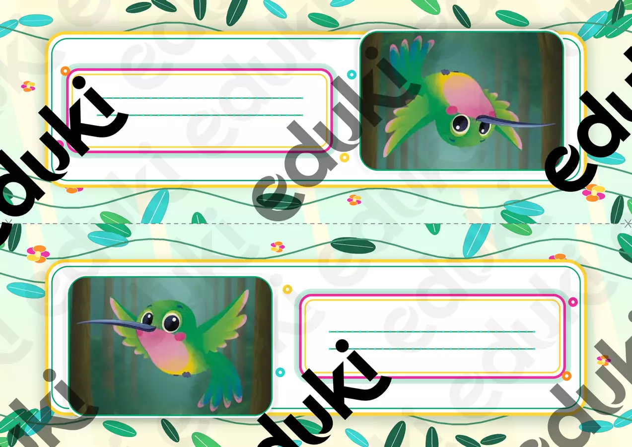 Segnaposto_Colibri_Tropicale_A4_pieghevole_bello Materiale di supporto/inclusione - Segnaposto_Colibri_Tropicale_A4_pieghevole_bello - Maestra _Cate - Pagina di copertina