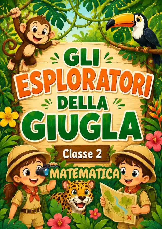 Esploratori della giungla -Accoglienza seconda Matematica🐒 Esercizi - Esploratori della giungla -Accoglienza seconda Matematica🐒 - Maestra Samuela - Pagina di copertina