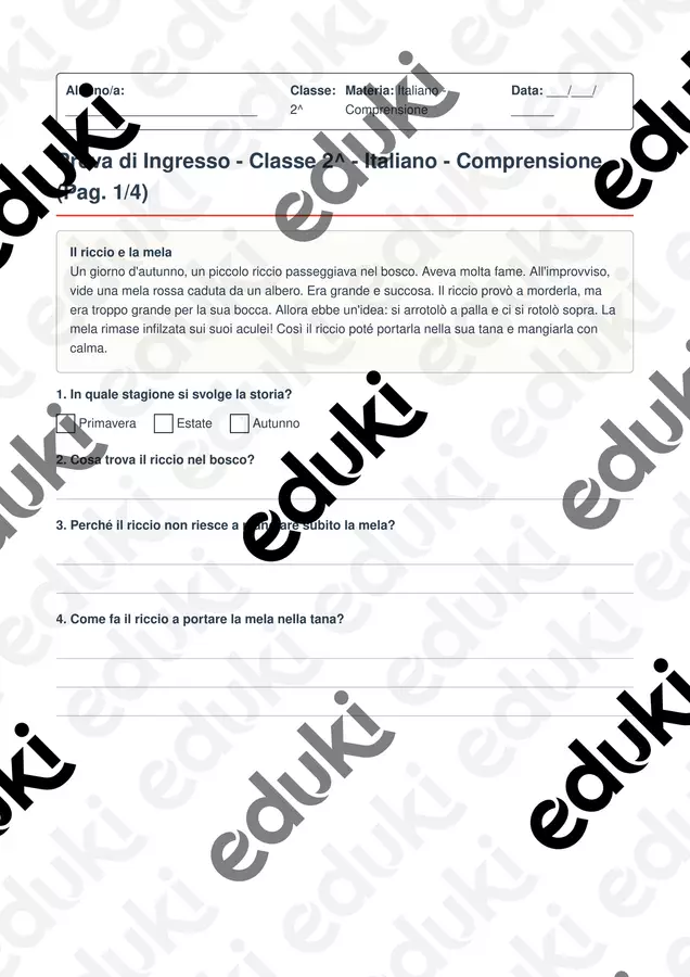 BUNDLE: Prove d'Ingresso + Griglie di Valutazione Materiale di supporto/inclusione - BUNDLE: Prove d'Ingresso + Griglie di Valutazione - valestudiafacile - Pagina di copertina