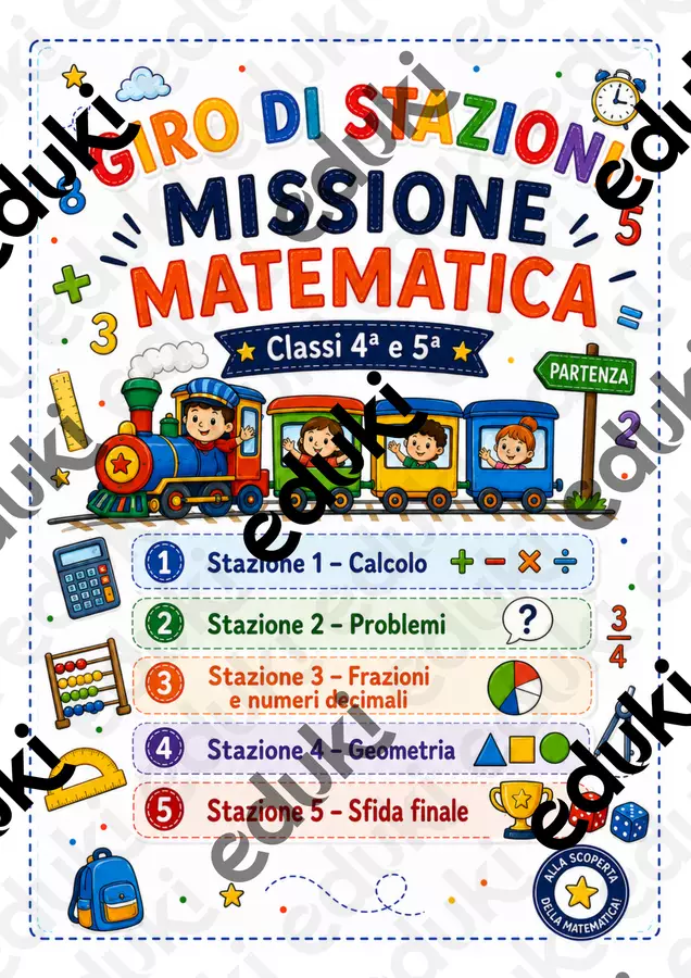 Giro di stazioni – Missione Matematica | 4ª e 5ª primaria Didattica a stazioni - Giro di stazioni – Missione Matematica | 4ª e 5ª primaria - Un'aula di idee - Pagina di copertina