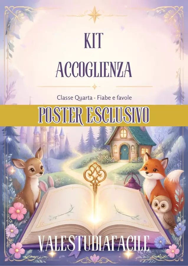 Accoglienza MAGICA | Fiaba e Favola + POSTER Classe quarta Materiale di supporto/inclusione - Accoglienza MAGICA | Fiaba e Favola + POSTER Classe quarta - valestudiafacile - Pagina di copertina