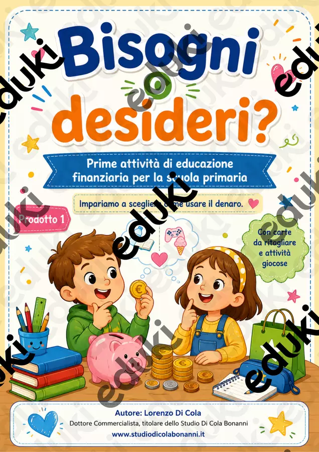 Bisogni o desideri? Educazione finanziaria per bambini Esercizi - Bisogni o desideri? Educazione finanziaria per bambini - Lorenzo Di Cola - Pagina di copertina