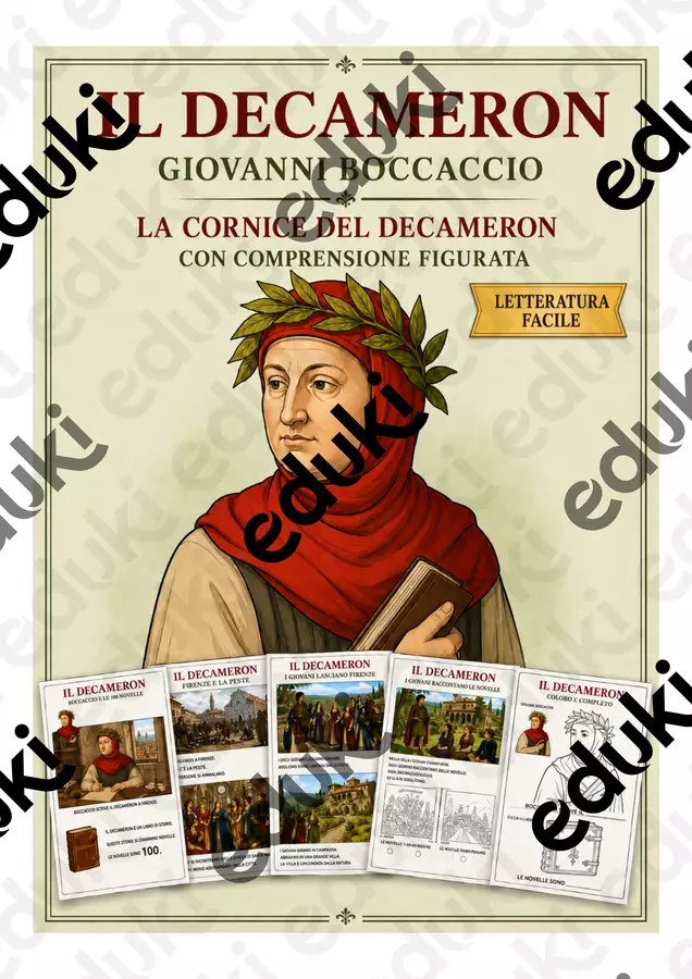 DECAMERON - BOCCACCIO - LETTERATURA FACILE - BES Materiale di supporto/inclusione - DECAMERON - BOCCACCIO - LETTERATURA FACILE - BES - Tutti a bordo - Pagina di copertina