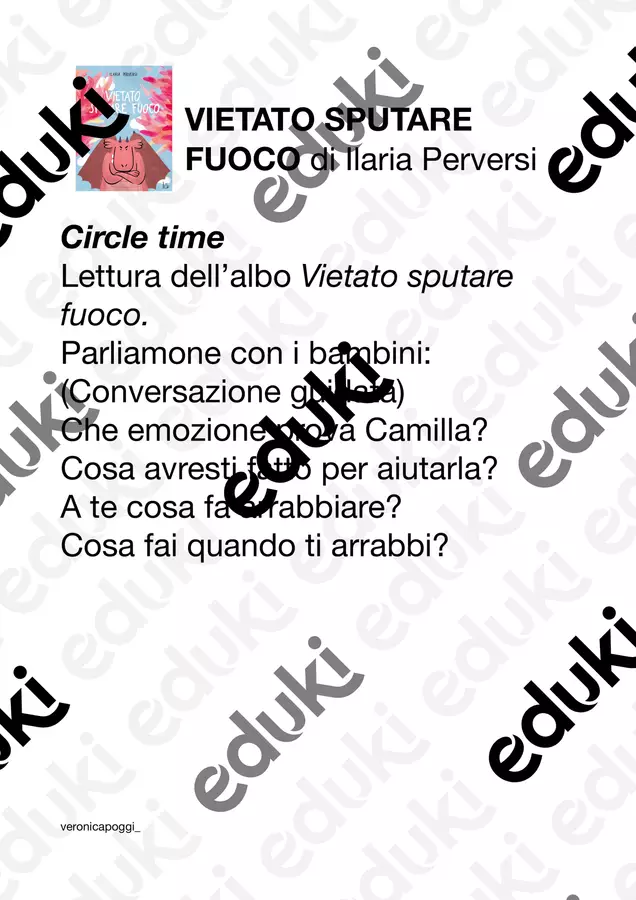 Vietato sputare fuoco... A scuola!-Ruggitometro,Circle time Esercizi - Vietato sputare fuoco... A scuola!-Ruggitometro,Circle time - Ilaria Perversi - Pagina di copertina