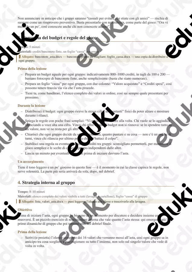 L'asta dei valori: scegliere insieme come stare in classe Materiale di supporto/inclusione - L'asta dei valori: scegliere insieme come stare in classe - LessonShare - Pagina di copertina
