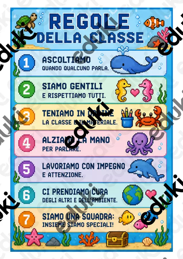 REGOLE PIXEL MARE Poster - REGOLE PIXEL MARE - Maestra Valeria ✏️🌈 - Pagina di copertina