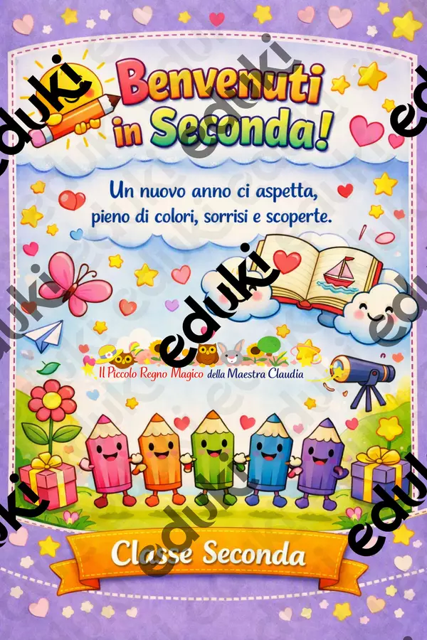 ACCOGLIENZA CLASSE SECONDA - PRIMI GIORNI Esercizi - ACCOGLIENZA CLASSE SECONDA - PRIMI GIORNI - Il Piccolo Regno Magico della Maestra Claudia - Pagina di copertina