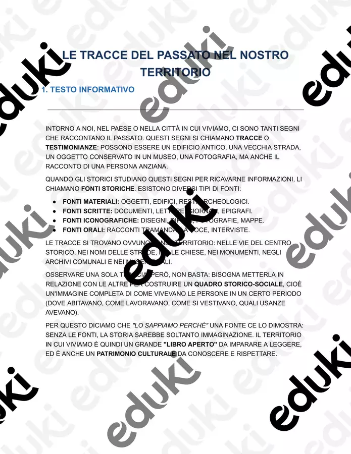 Le tracce del passato nel territorio Esercizi - Le tracce del passato nel territorio - maestragiode - Pagina di copertina
