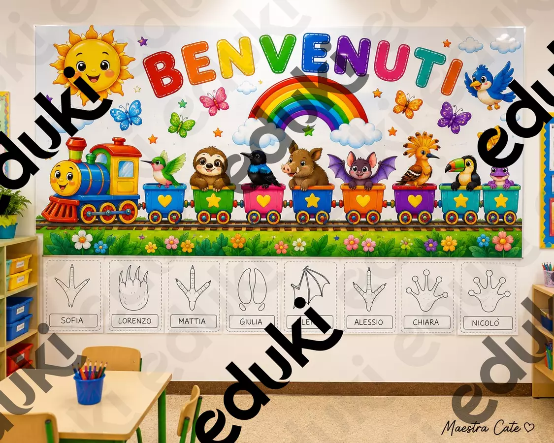 MAXI POSTER 210 X 120 CM BENVENUTI TRENINO COL COLIBRI' Poster - MAXI POSTER 210 X 120 CM BENVENUTI TRENINO COL COLIBRI' - Maestra _Cate - Pagina di copertina