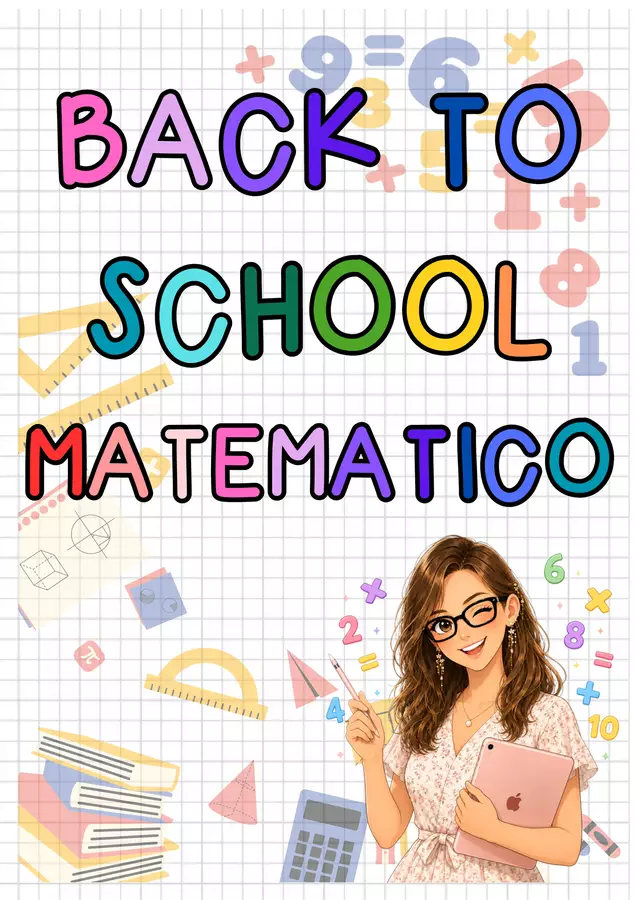 BACK TO SCHOOL MATEMATICO (2) Giochi - BACK TO SCHOOL MATEMATICO (2) - La maestra in rosa - Pagina di copertina