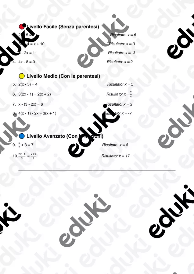 EQUAZIONI DI PRIMO GRADO ESERCIZI con procedimento Esercizi - EQUAZIONI DI PRIMO GRADO ESERCIZI con procedimento - Dott.ssa Teresangela Giorgi_Pedagogista - Pagina di copertina