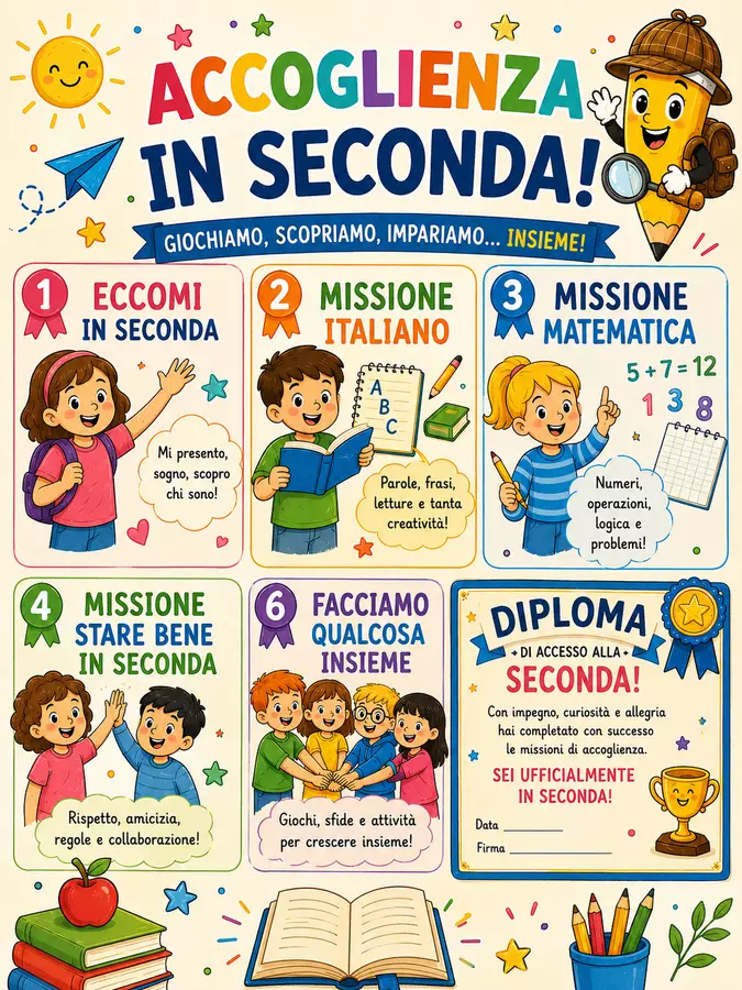 Accoglienza classe seconda primaria Esercizi - Accoglienza classe seconda primaria - Edugiocando - Pagina di copertina