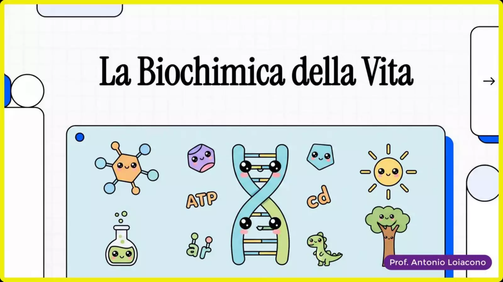 Elementi, biomolecole, proteine e acidi nucleici Esperimenti - Elementi, biomolecole, proteine e acidi nucleici - Prof. Antonio Loiacono - Pagina di copertina