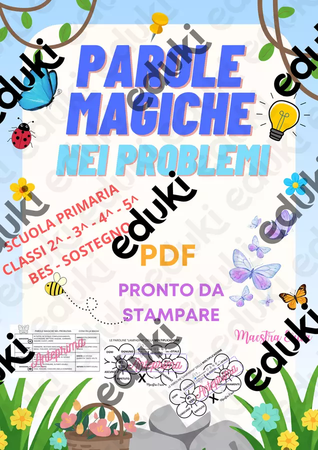Le Paroline Lampadina nei Problemi Matematica - Kit visivo inclusivo (Classi 2ª-5ª SCUOLA PRIMARIA Flashcard - Le Paroline Lampadina nei Problemi Matematica - Kit visivo inclusivo (Classi 2ª-5ª SCUOLA PRIMARIA - Maestra Erri - Pagina di copertina
