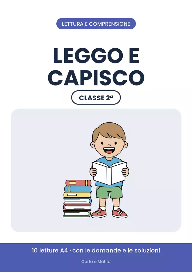 📖 Comprensione del testo classe seconda: 10 letture Esercizi - 📖 Comprensione del testo classe seconda: 10 letture - Carta e Matita - Pagina di copertina