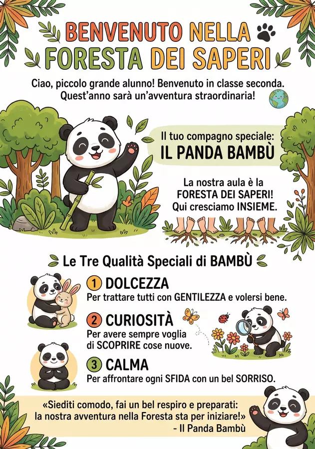 Kit accoglienza classi seconde-Panda Bambù Esercizi - Kit accoglienza classi seconde-Panda Bambù - Pedagogista Letizia Grasso - Pagina di copertina