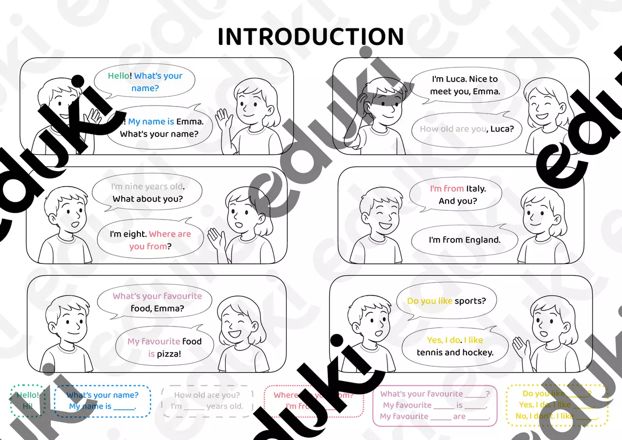 Scheda di inglese PRESENTARSI / INTRODUCTION / SELF-INTRODUCTION Esercizi - Scheda di inglese PRESENTARSI / INTRODUCTION / SELF-INTRODUCTION - The English Archive - Pagina di copertina
