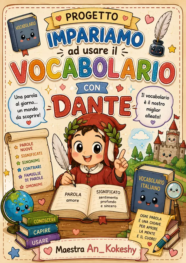 Impariamo ad usare il vocabolario Esercizi - Impariamo ad usare il vocabolario - Maestra An_ Kokeshi - Pagina di copertina