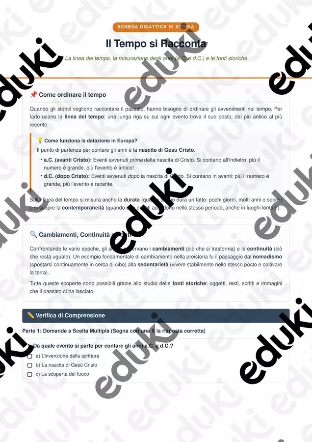 testo informativo storia a.C e d.C Esercizi - testo informativo storia a.C e d.C - maestragiode - Pagina di copertina