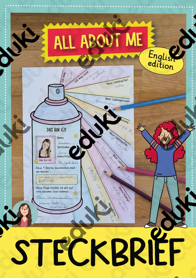 All about me – scheda di presentazione in stile graffiti per l'accoglienza in inglese Materiale per pittura e bricolage - All about me – scheda di presentazione in stile graffiti per l'accoglienza in inglese - Brighter Day Classroom - Pagina di copertina