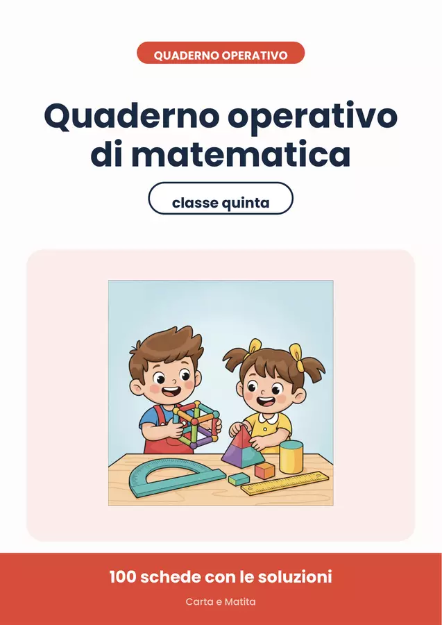🔢 Quaderno operativo di matematica per la classe quinta Esercizi - 🔢 Quaderno operativo di matematica per la classe quinta - Carta e Matita - Pagina di copertina