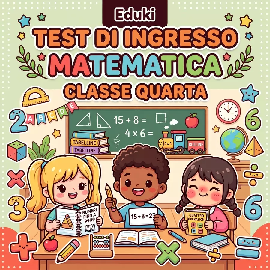 TEST DI INGRESSO MATEMATICA - CLASSE QUARTA Compiti in classe/Test - TEST DI INGRESSO MATEMATICA - CLASSE QUARTA - maestr_ale_ - Pagina di copertina