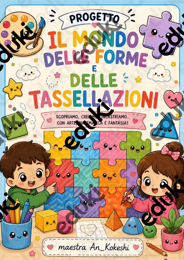 progetto arte: Il mondo delle forme e delle Tassellazioni Materiale di supporto/inclusione - progetto arte: Il mondo delle forme e delle Tassellazioni - Maestra An_ Kokeshi - Pagina di copertina