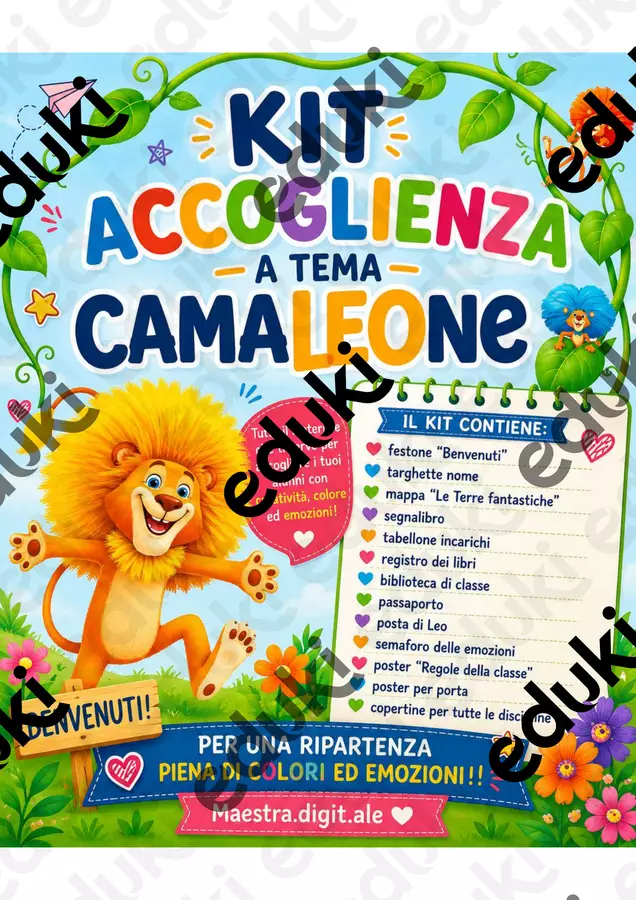 Kit Accoglienza a tema Camaleone – Classe Prima Poster - Kit Accoglienza a tema Camaleone – Classe Prima - Maestra.digit.ale - Pagina di copertina