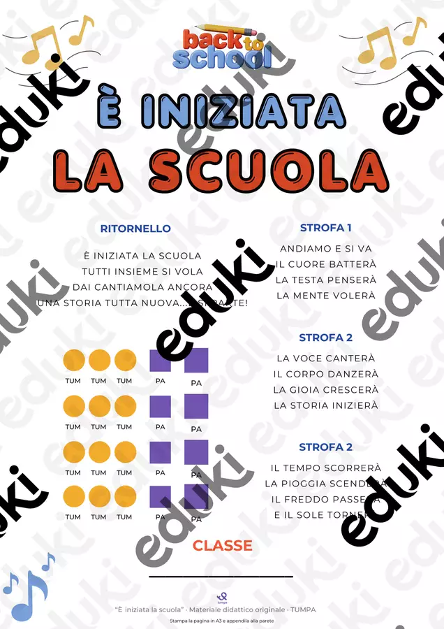 È iniziata la scuola_canzone-attività per il Back to School Audio - È iniziata la scuola_canzone-attività per il Back to School - Maestro Luigi Tumpa - Pagina di copertina