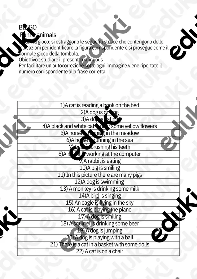 Crazy animals bingo Flashcard - Crazy animals bingo - gaia - Pagina di copertina
