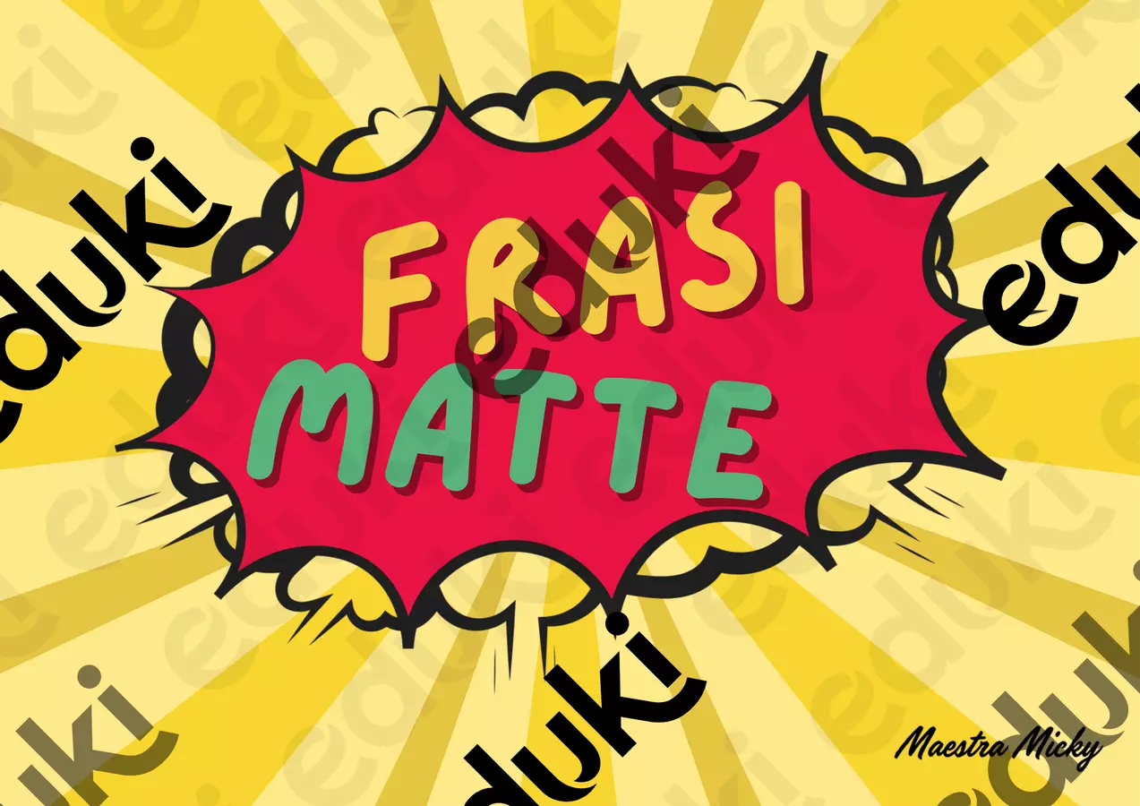 FRASI MATTE Materiale di supporto/inclusione - FRASI MATTE - Maestra Micky82 - Pagina di copertina