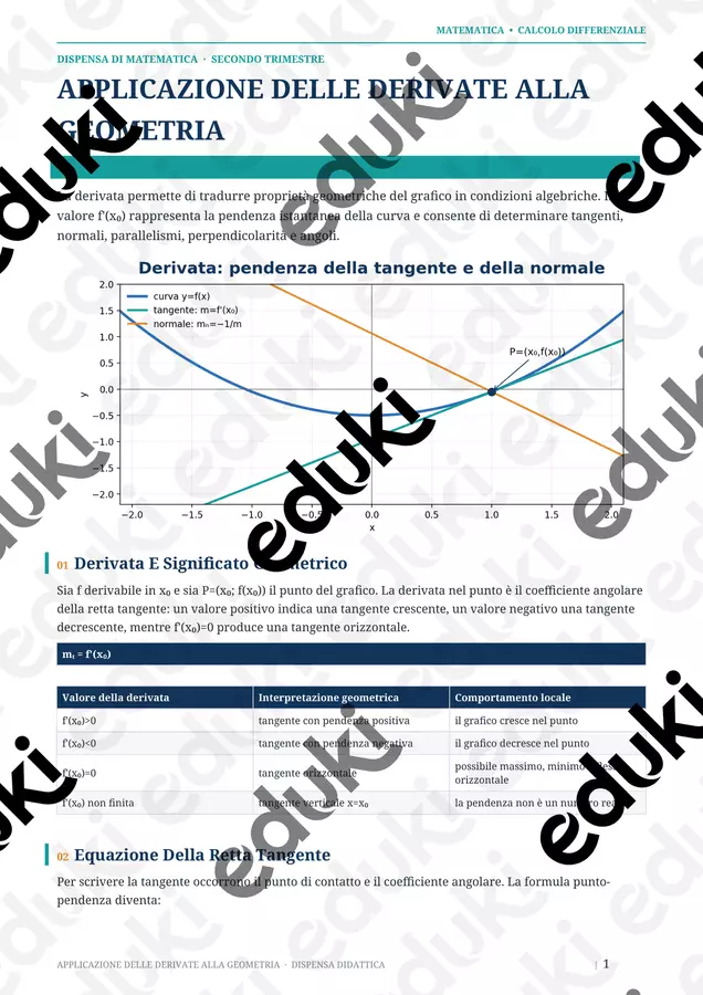 01b - Applicazione delle derivate alla geometria Esercizi - 01b - Applicazione delle derivate alla geometria - Prof. Antonio Loiacono - Pagina di copertina