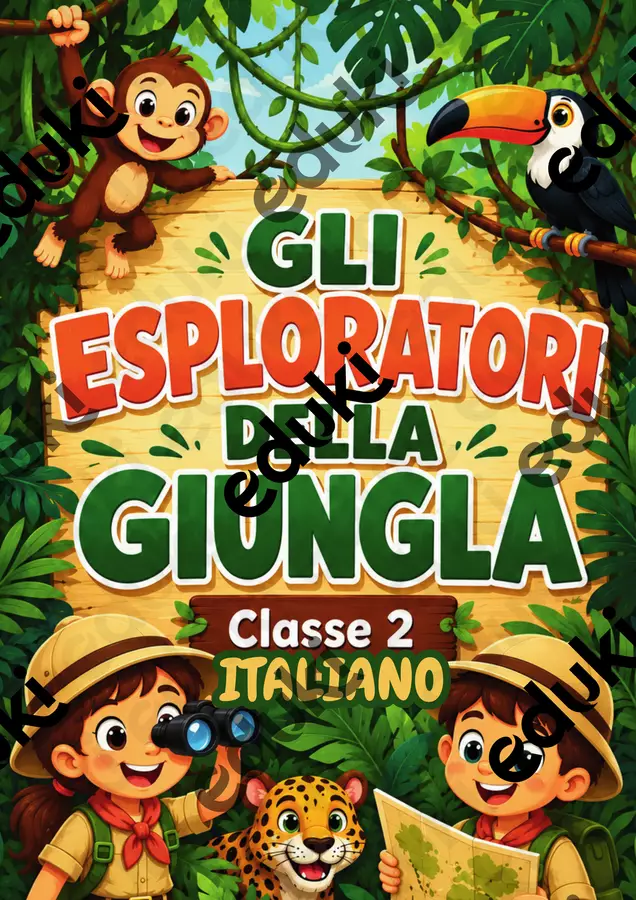 Gli esploratori della giungla- Accoglienza seconda Italiano Esercizi - Gli esploratori della giungla- Accoglienza seconda Italiano - Maestre Disordinarie - Pagina di copertina