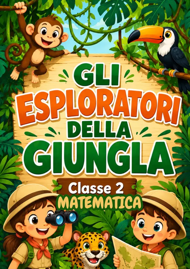 Esploratori della giungla -Accoglienza seconda Matematica🐒 Esercizi - Esploratori della giungla -Accoglienza seconda Matematica🐒 - Maestra Samuela - Pagina di copertina