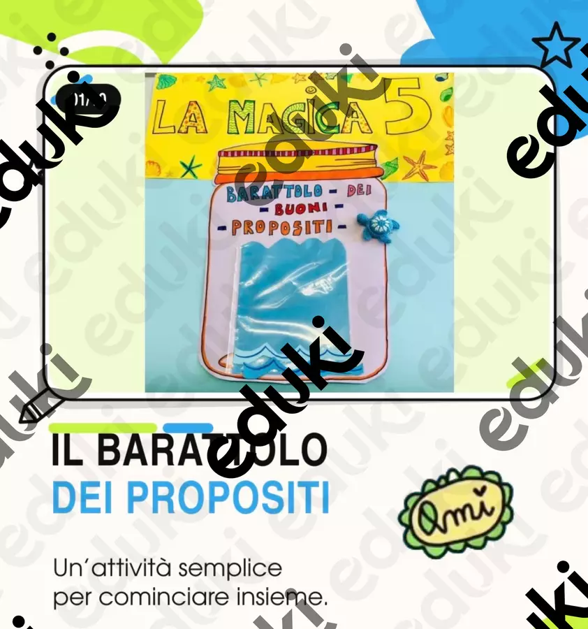 Il barattolo dei buoni propositi Materiale per pittura e bricolage - Il barattolo dei buoni propositi - Maestra Ami - Pagina di copertina