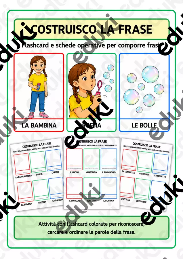COSTRUISCO LA FRASE Materiale di supporto/inclusione - COSTRUISCO LA FRASE - Tutti a bordo - Pagina di copertina